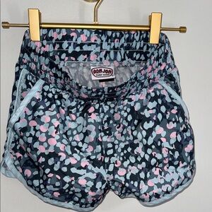 Ron Jon Girls Medium Light Blue Pink Print Athletic Shorts